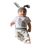 2019 Hot Sale Newborn Baby Girl Boy Cartoon First Easter 3D Bunny Outfits Romper Hat Pants Set baby boy clothes vestido infantil - Yrvan-Shop