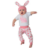 2019 Hot Sale Newborn Baby Girl Boy Cartoon First Easter 3D Bunny Outfits Romper Hat Pants Set baby boy clothes vestido infantil - Yrvan-Shop