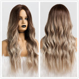 TINY LANA  Long Synthetic Wigs Ombre Brown Blonde - Yrvan-Shop