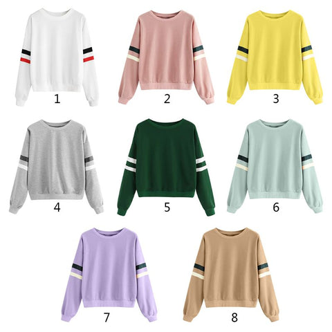 Womens Autumn Long Sleeve Pullover Tops Round Neck Casual - Yrvan-Shop