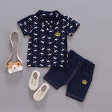 Bibicola summer baby boys clothing sets children boys tops+pants 2 pcs suits kids gentleman casual clothes boys tracksuits set - Yrvan-Shop