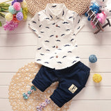 Bibicola summer baby boys clothing sets children boys tops+pants 2 pcs suits kids gentleman casual clothes boys tracksuits set - Yrvan-Shop