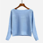 Women Off shoulder sexy elastic knitting pullover sweater - Yrvan-Shop