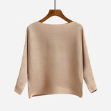 Women Off shoulder sexy elastic knitting pullover sweater - Yrvan-Shop