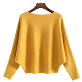 Women Off shoulder sexy elastic knitting pullover sweater - Yrvan-Shop