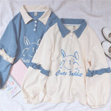 Soft Girl Cute Rabbit Letter Women Vintage Sweatshirts - Yrvan-Shop