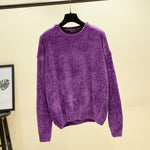 Chic Vintage chenille Cashmere Women Full sleeve Gold velvet Sweaters - Yrvan-Shop