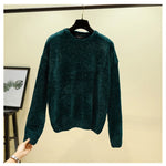 Chic Vintage chenille Cashmere Women Full sleeve Gold velvet Sweaters - Yrvan-Shop