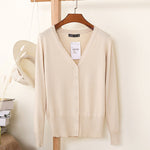 27 Solid Color Women Knitted Cardigan Casual V-Neck Sweater - Yrvan-Shop