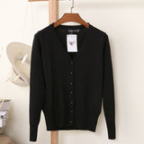 27 Solid Color Women Knitted Cardigan Casual V-Neck Sweater - Yrvan-Shop