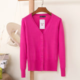 27 Solid Color Women Knitted Cardigan Casual V-Neck Sweater - Yrvan-Shop