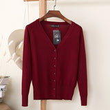 27 Solid Color Women Knitted Cardigan Casual V-Neck Sweater - Yrvan-Shop