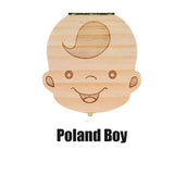 Spanish English Dutch Portugal French Russia  Baby Wood Tooth Box Organizer Milk Teeth Storage Collect Teeth Umbilica Save Gifts - Yrvan-Shop