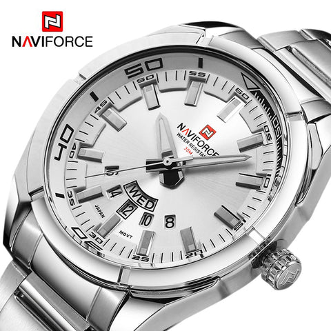 NAVIFORCE 2019 New Top Brand Men Watches Men's Full Steel Waterproof Casual Quartz Date Clock Male Wrist watch relogio masculino - Yrvan-Shop